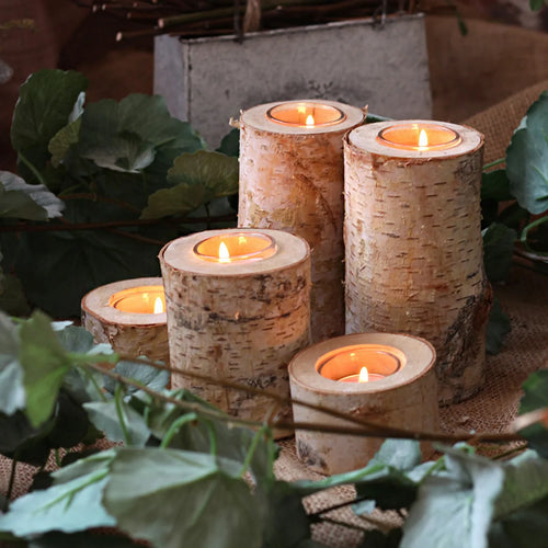 Birch Wood Candle Holder 2 inch (5cm)
