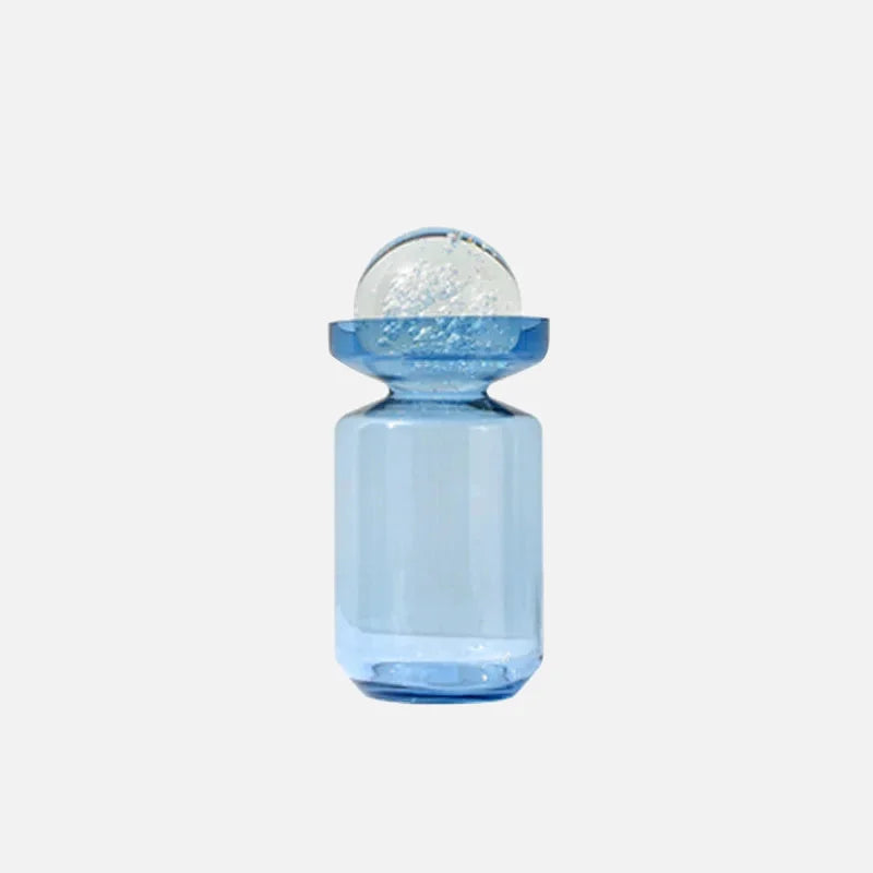 Azure Orbit Glass Vase Medium