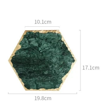 Green Marble Slabs Hexagon (20cm)