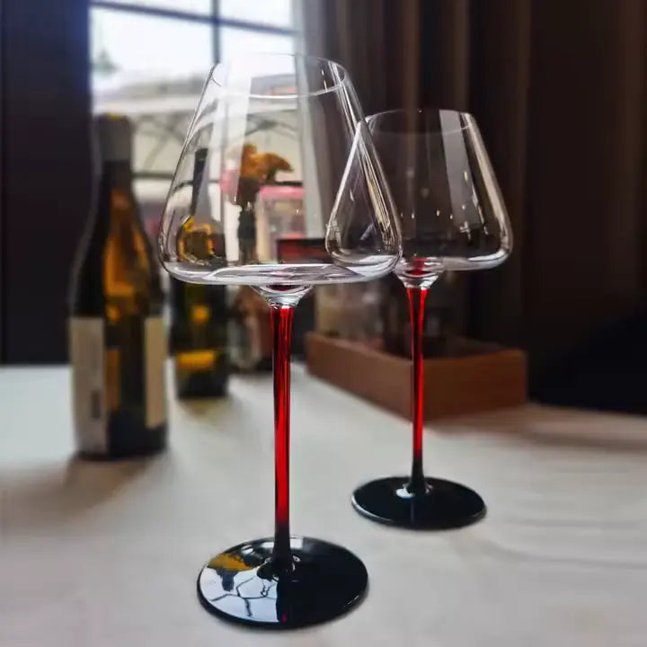 Ruby Stem Burgundy Wine Glass
