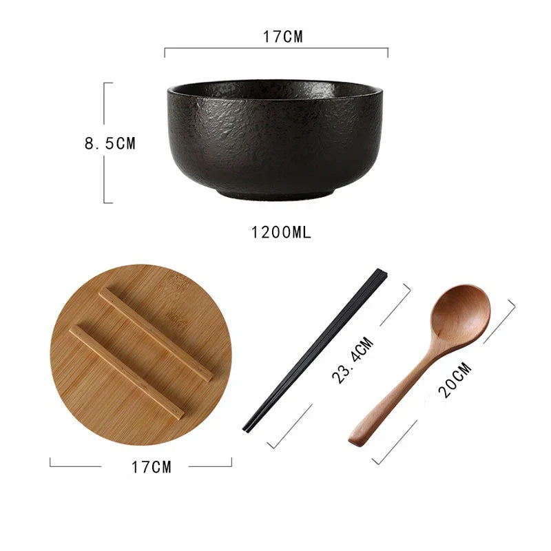 Modern Artisan Soup 4-Piece Bowl Set Onyx