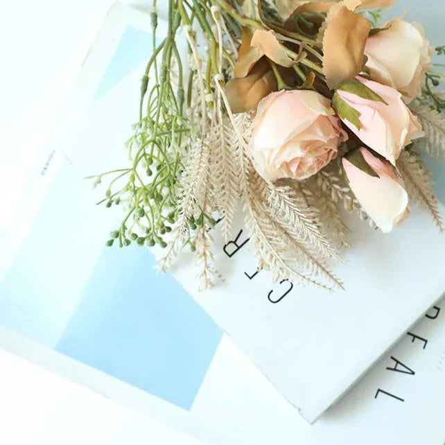 Faux Dried Rose Bundle Champagne