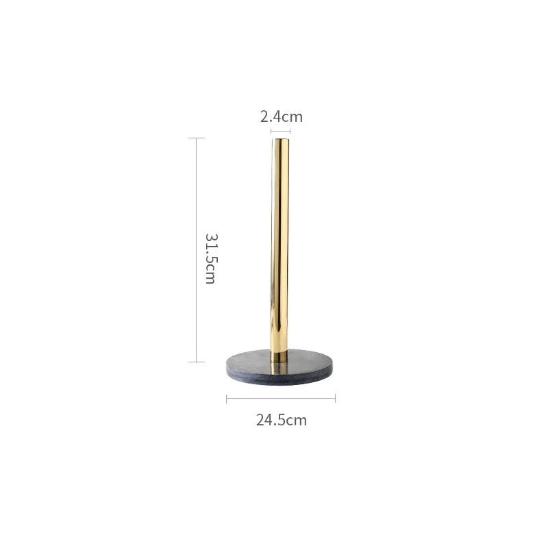 Marble Paper Towel Holder Black (Circle)