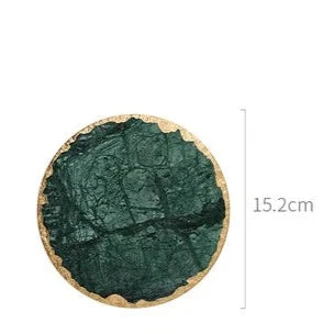 Green Marble Slabs Round (15cm)