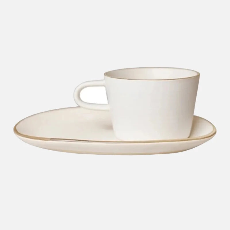 Contour Stoneware Cup & Saucer Set Set Without spoon