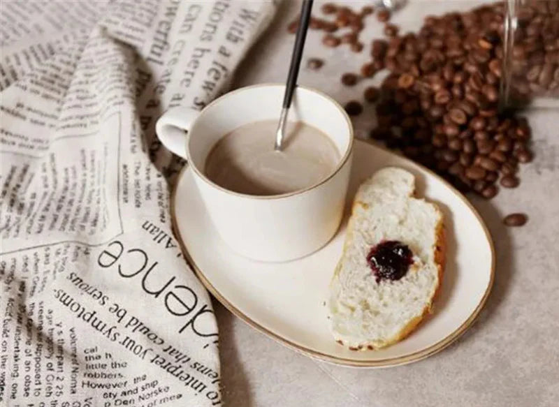 Contour Stoneware Cup & Saucer Set