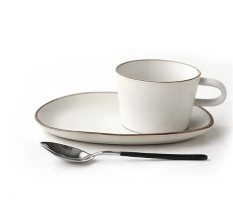 Contour Stoneware Cup & Saucer Set