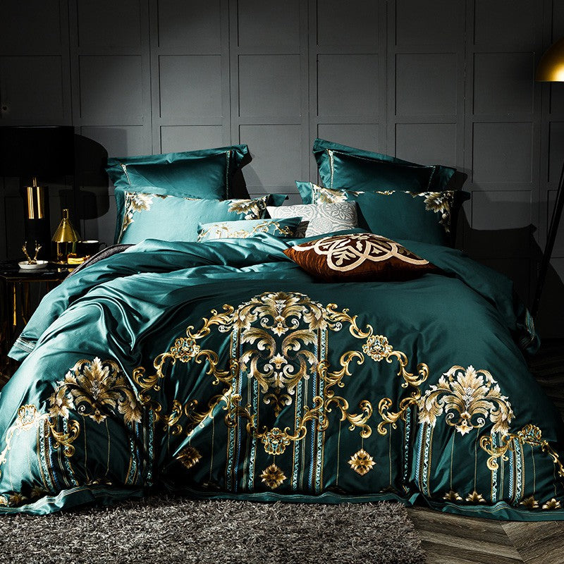 Anna Egyptian Cotton Bedding Set Green