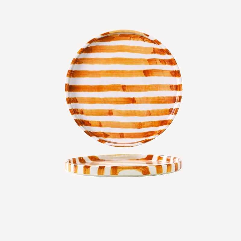 Hand Stripes Plates & Cup Spice Plate
