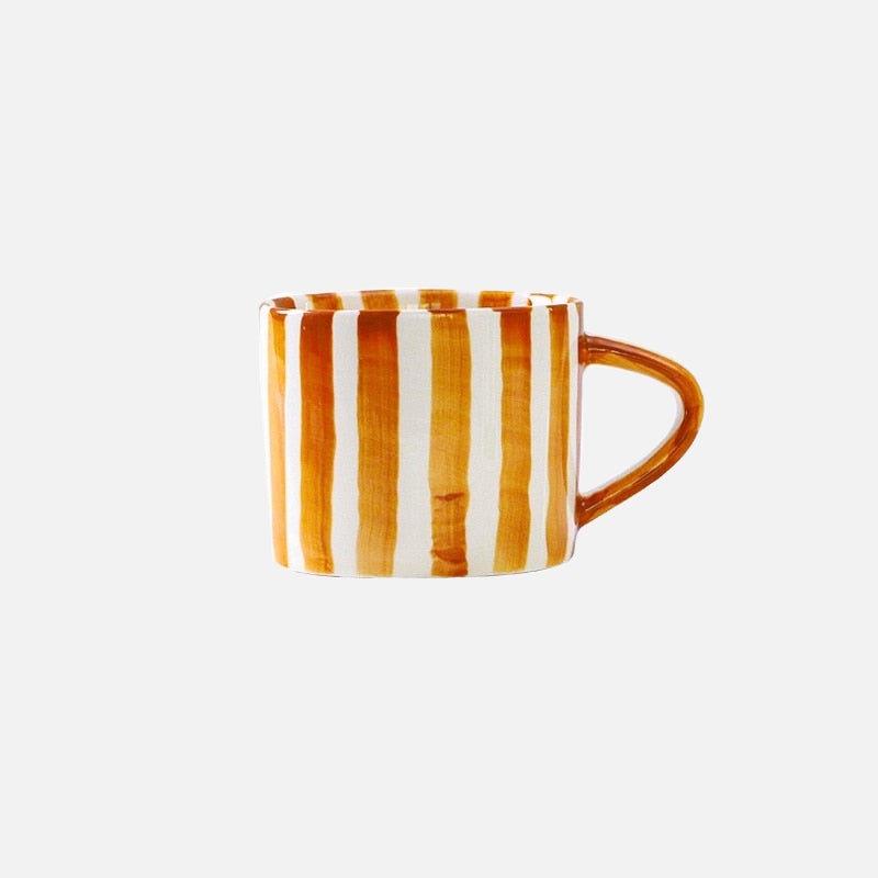 Hand Stripes Plates & Cup Spice Mug