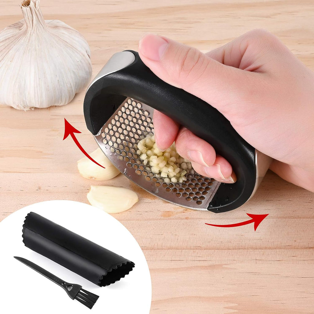 Garlic Press Rocker - Stainless Steel Garlic Crusher Tool