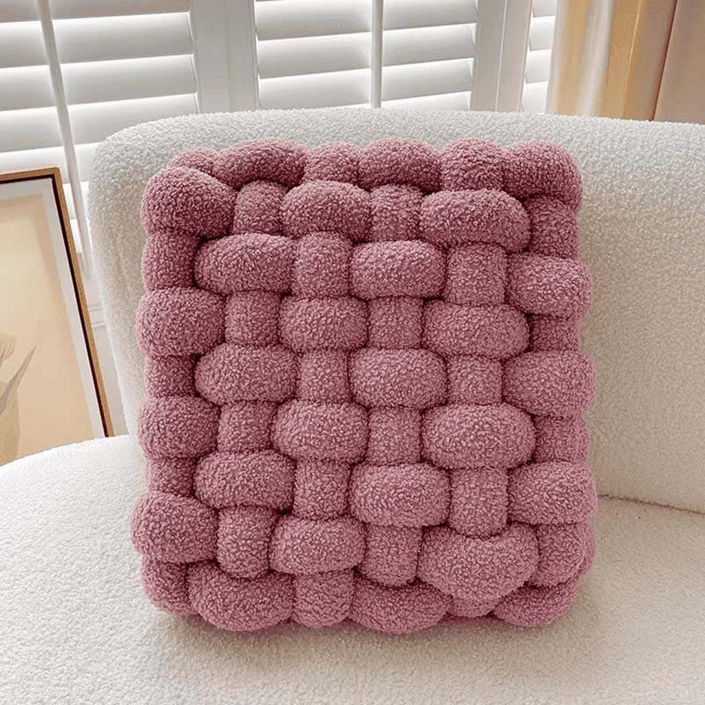 Handmade Teddy Braided Cushion Purple