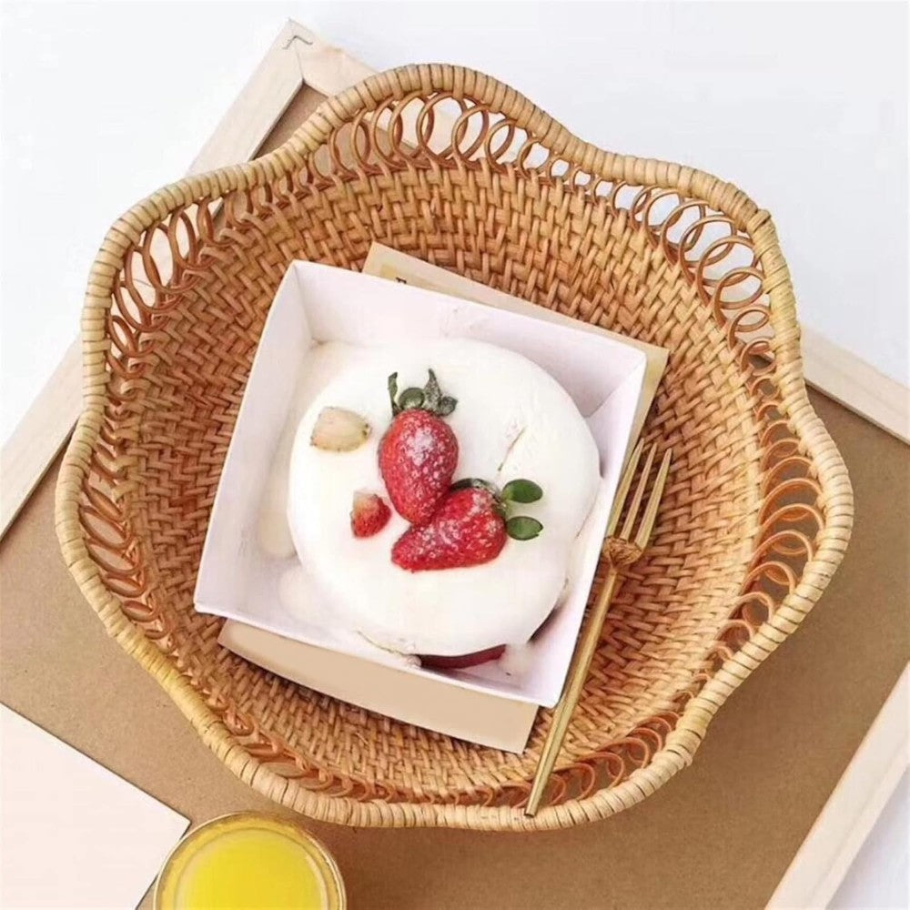 Handwoven Rattan Floral Basket