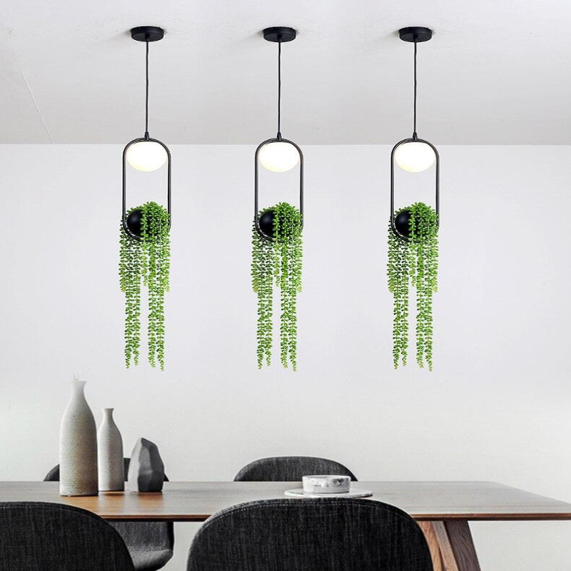 Hanging Garden Planter Globe Pendant Light