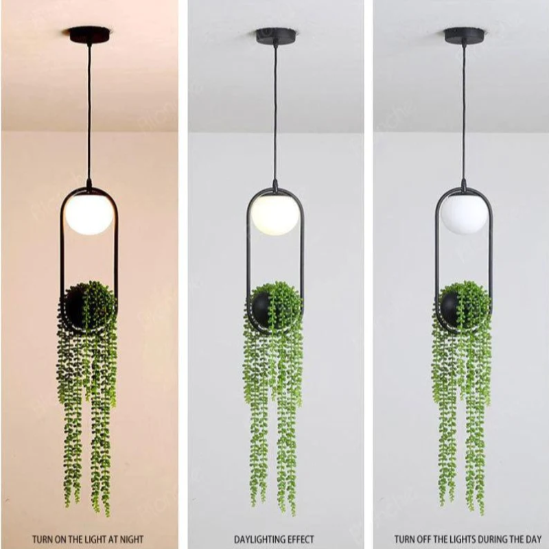 Hanging Garden Planter Globe Pendant Light