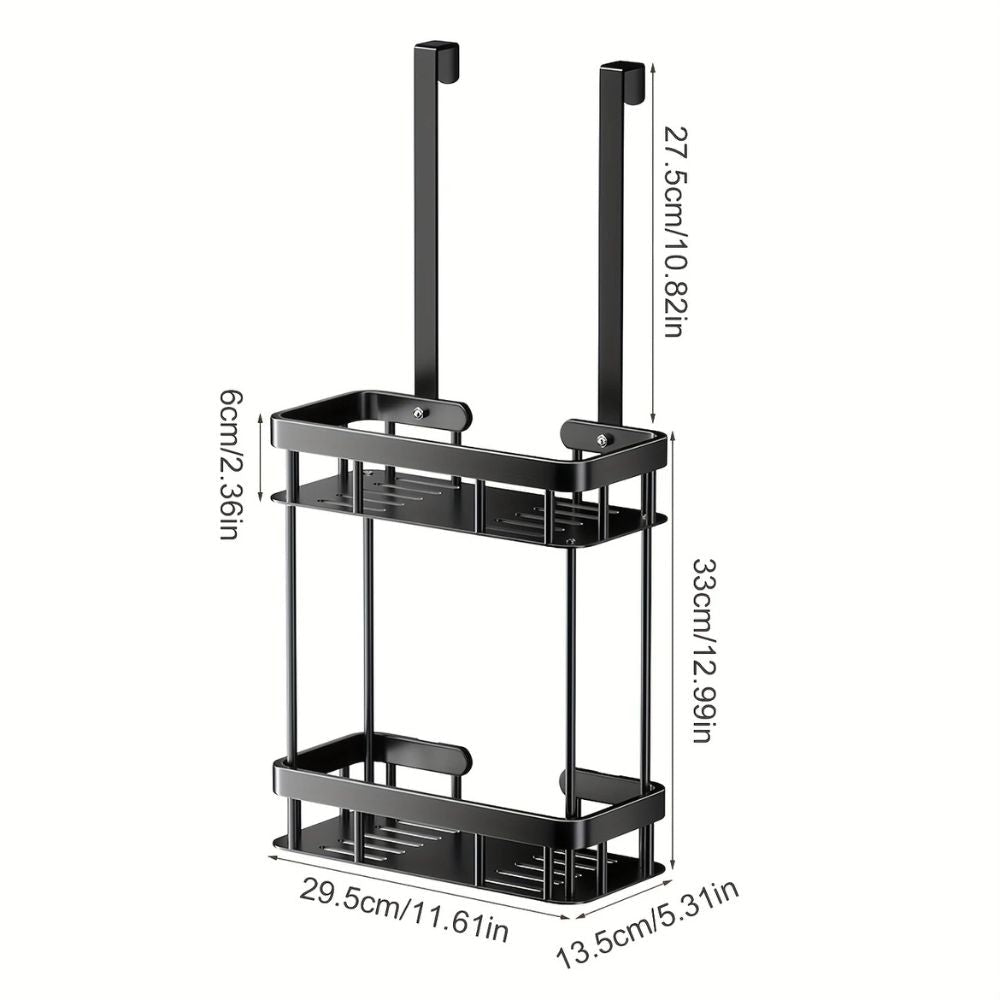Stainless Steel Bathroom Hanging Caddy Rack 2 Layer