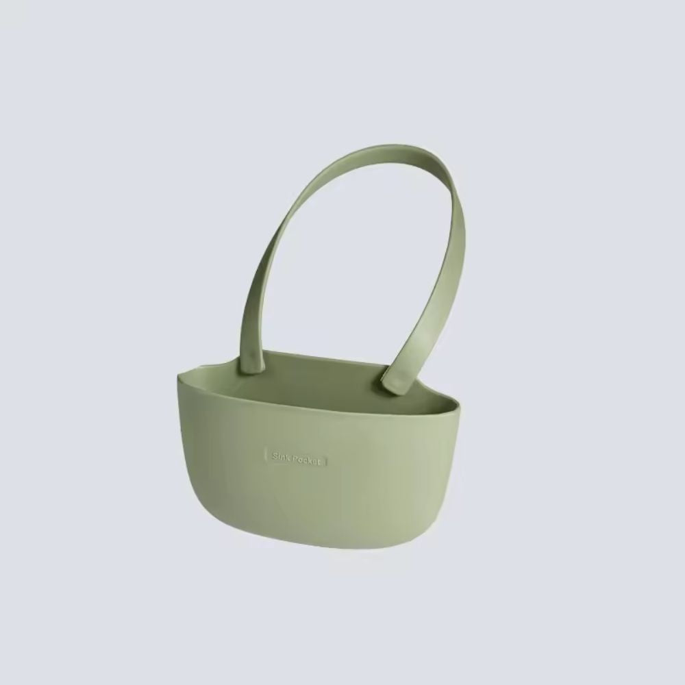 Hanging Silicone Dish Drainer Organizer Sage Green