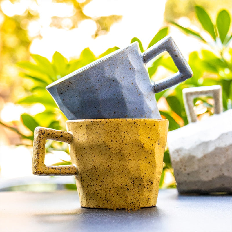 Hans Square Handle Ceramic Porcelain Mug