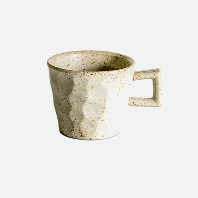Hans Square Handle Ceramic Porcelain Mug Ivory