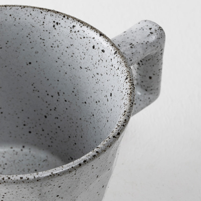 Hans Square Handle Ceramic Porcelain Mug