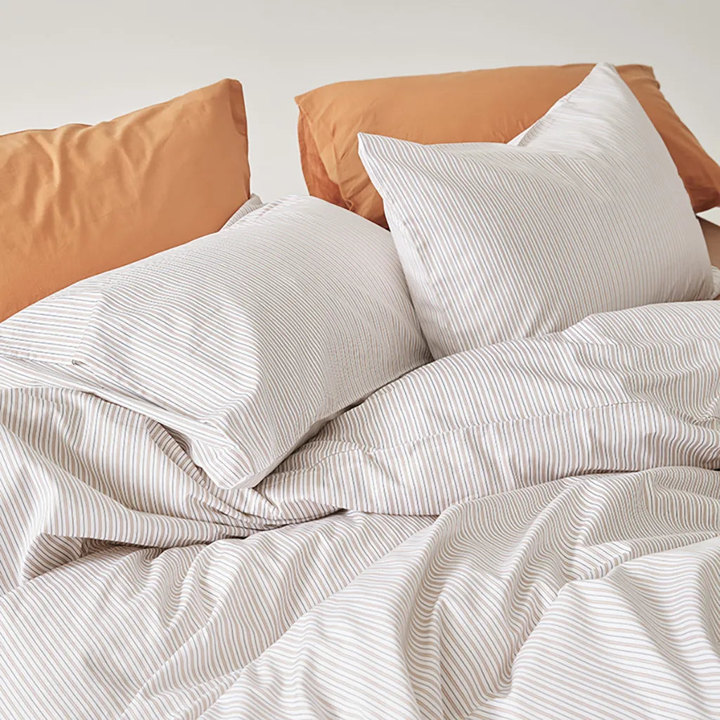 Harbor Stripe Duvet Cover Oat
