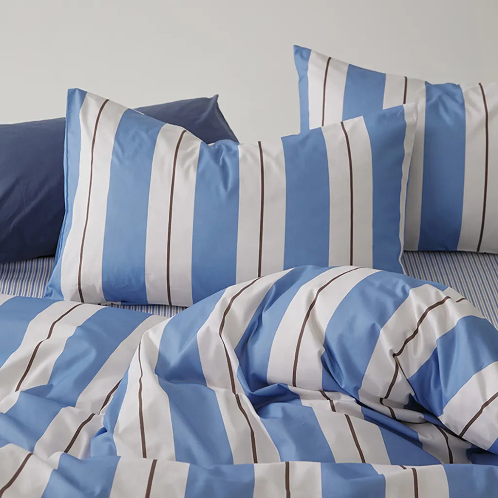 Harbor Stripe Duvet Cover Blue