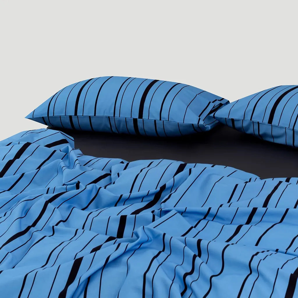 Harbor Stripe Duvet Cover Cobalt