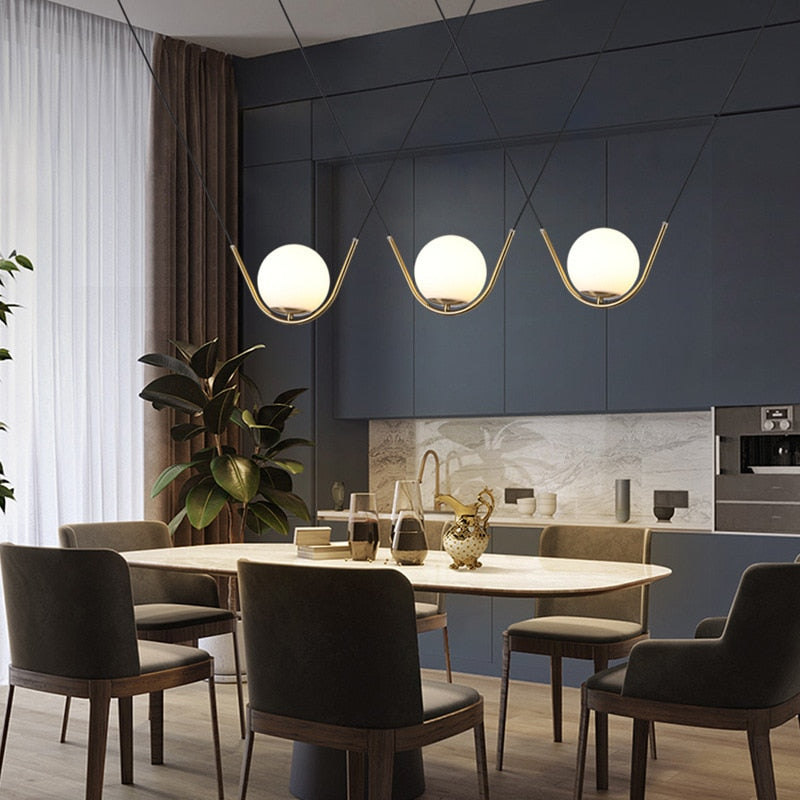Harmony Glass & Brass Pendant Light & Chandelier