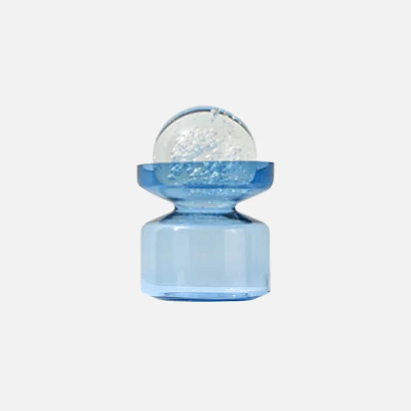 Azure Orbit Glass Vase