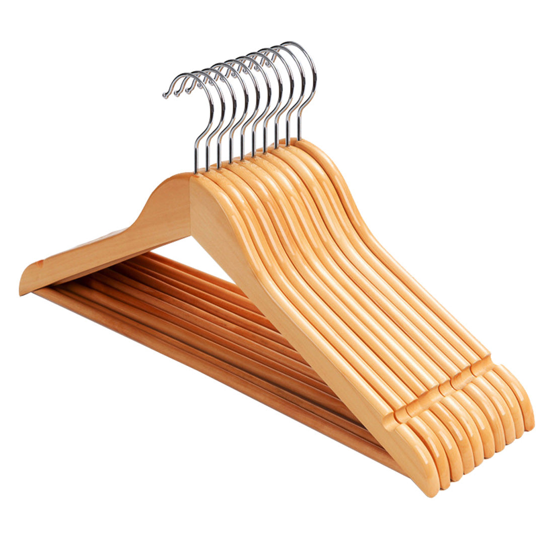 Premium Wooden Clothes Hangers Light Wood