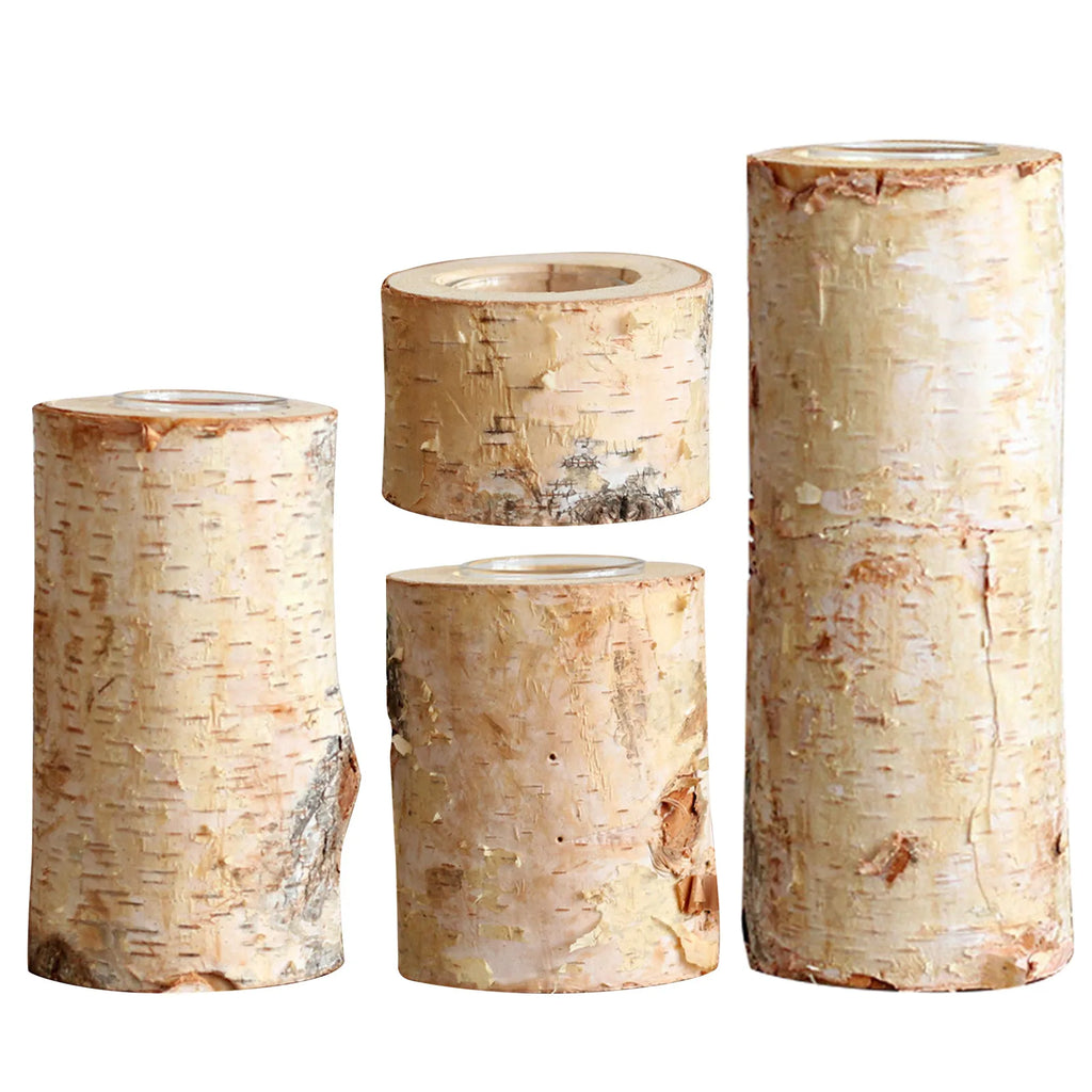 Birch Wood Candle Holder