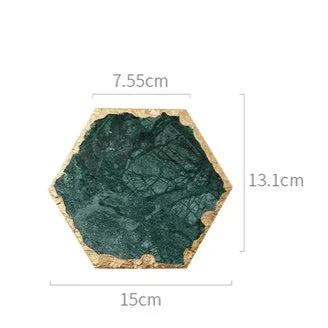 Green Marble Slabs Hexagon (15cm)