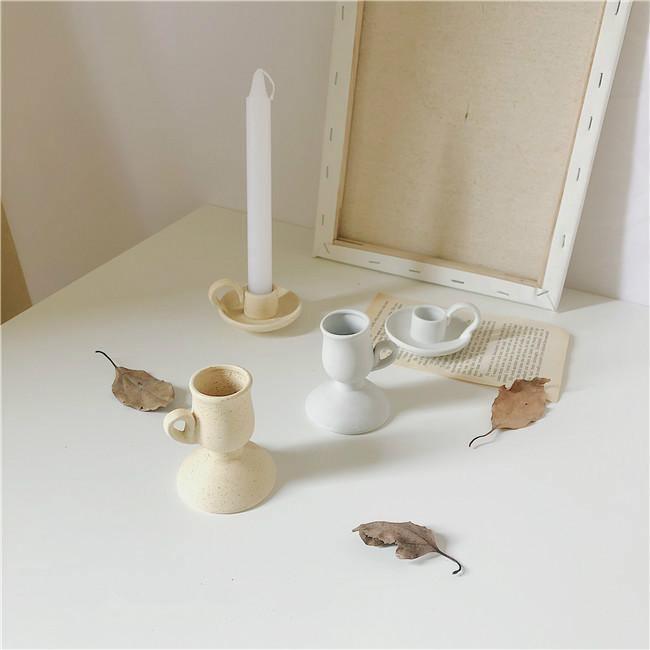 No Slip Classic Taper Candle Holders Wheat Tall