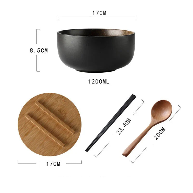 Modern Artisan Soup 4-Piece Bowl Set Espresso