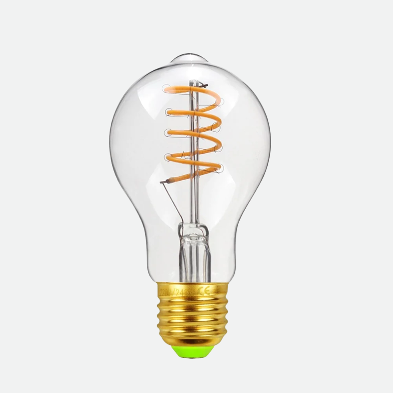Heart Edison LED Decorative Light Bulb A19 Spiral Clear