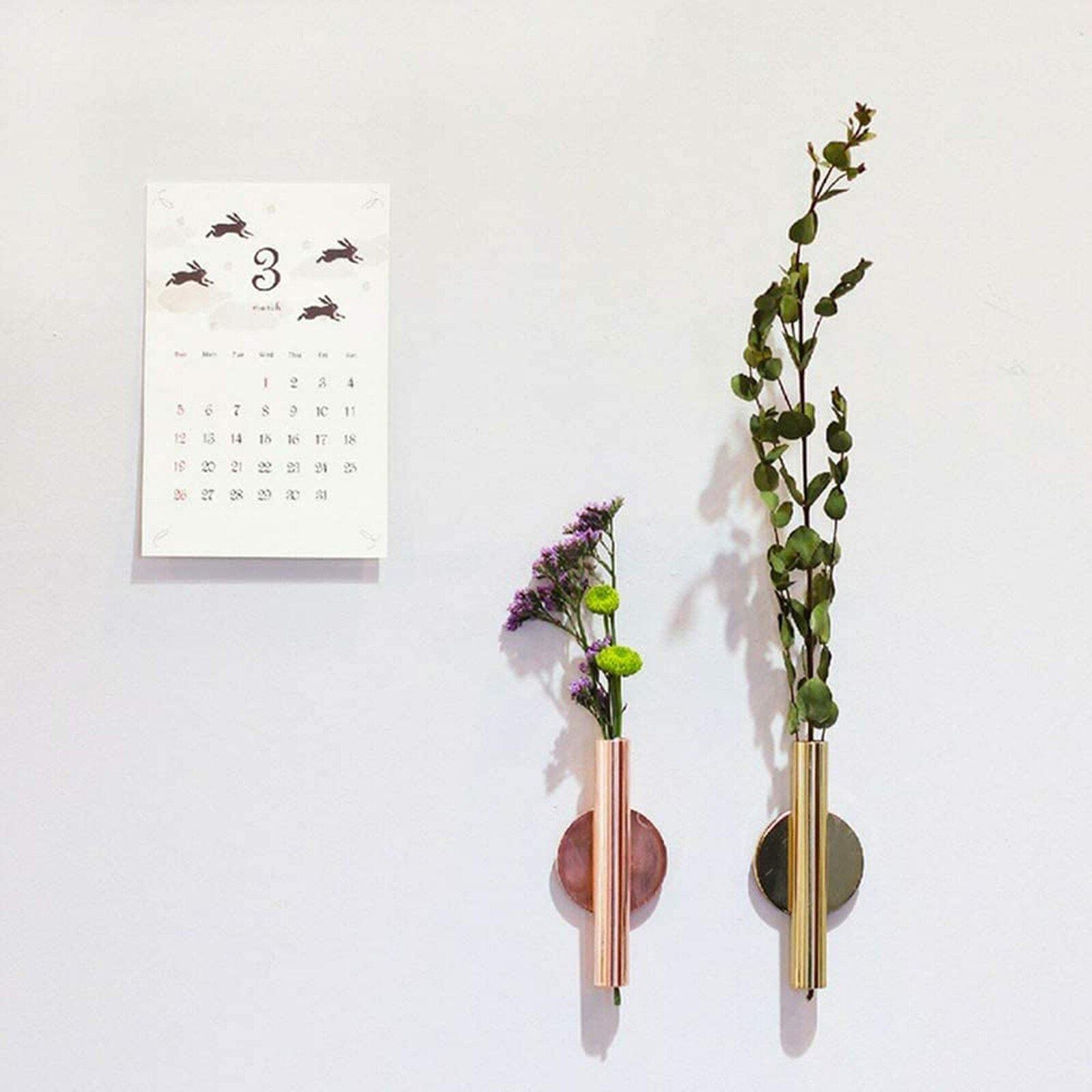 Sleek Metal Tube Vase