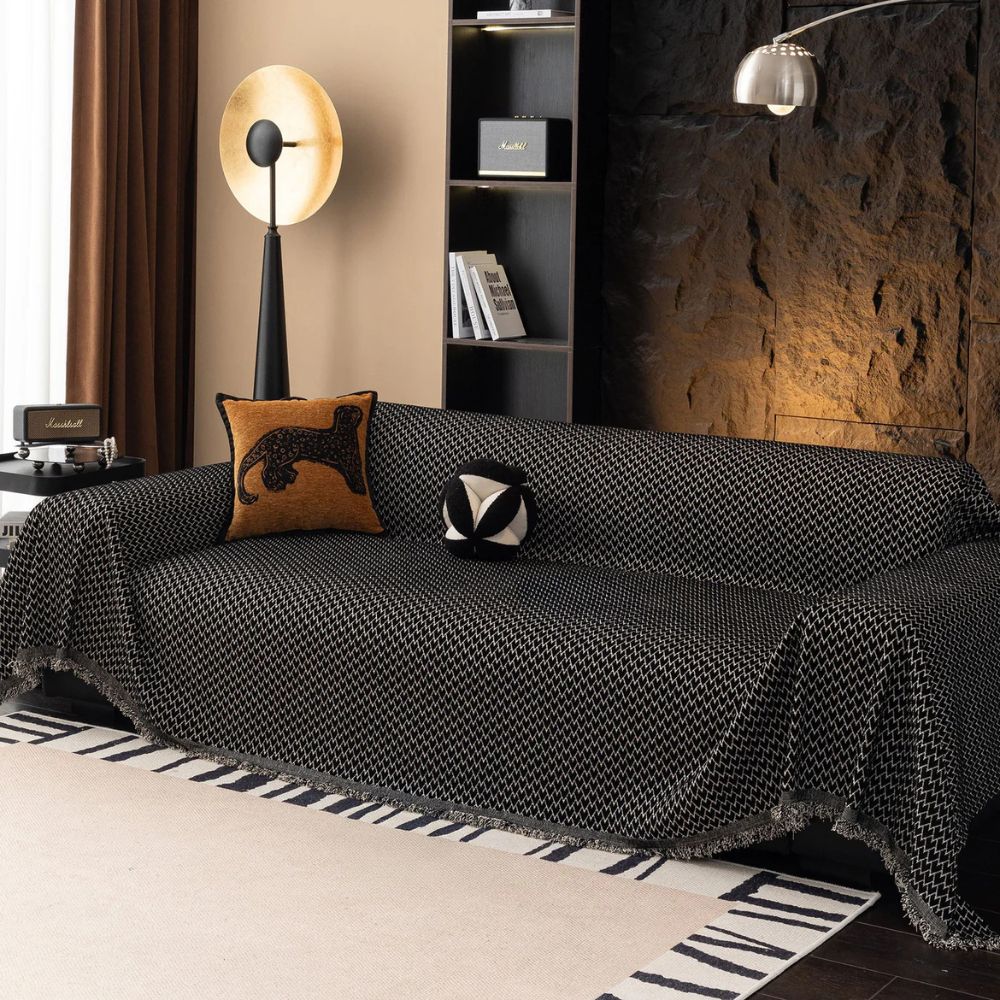Heritage Zigzag Sofa Cover Midnight
