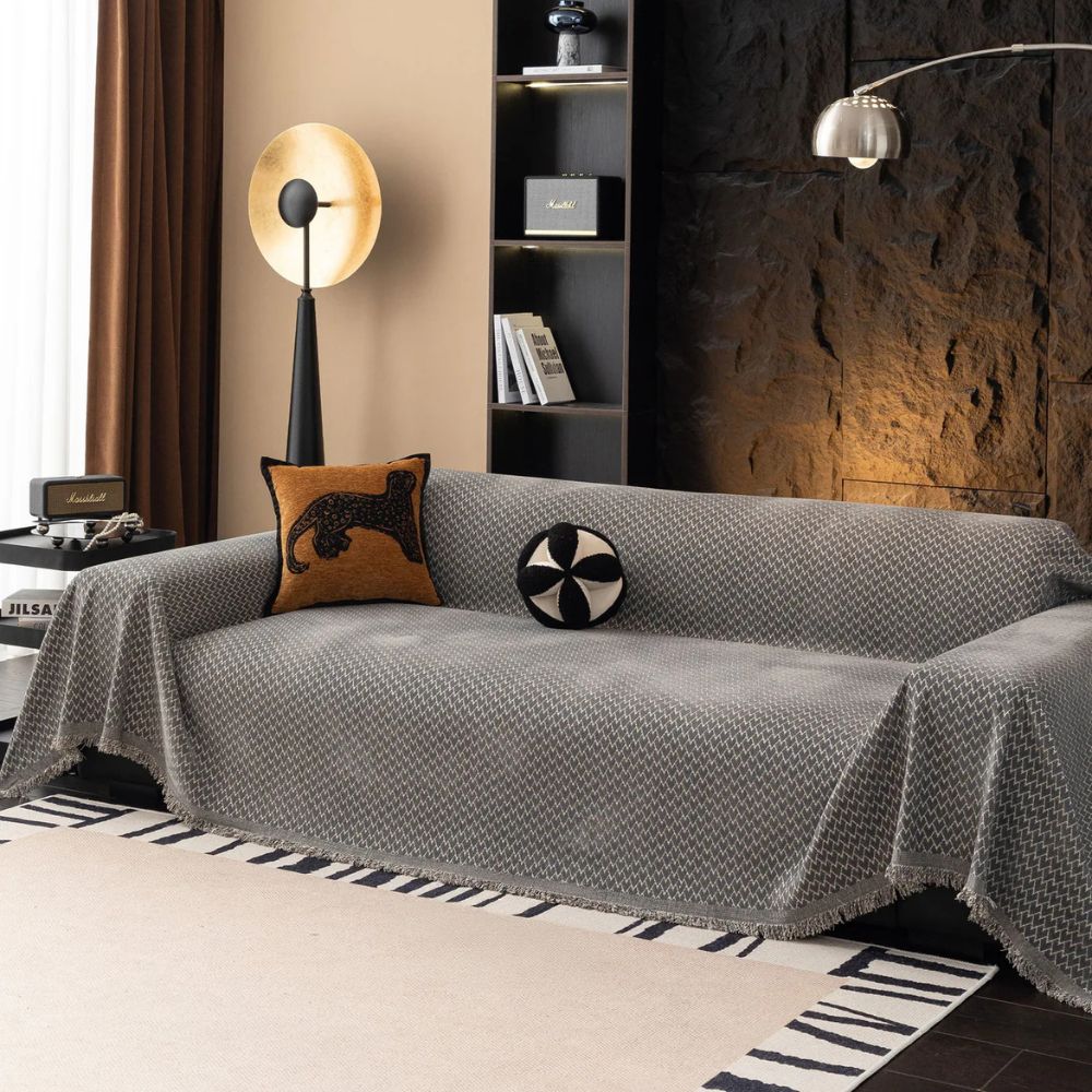 Heritage Zigzag Sofa Cover Ash
