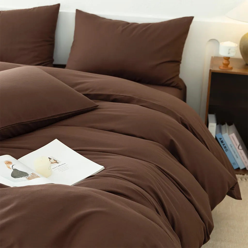 Herringbone Twill Duvet Cover Brown