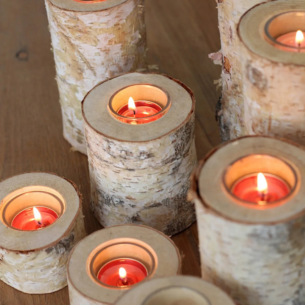 Birch Wood Candle Holder