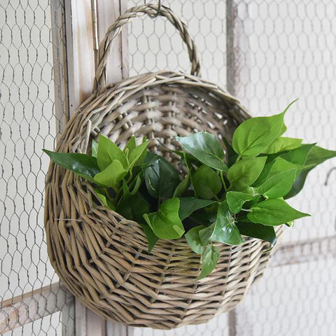 Rattan Hanging Wall Planter