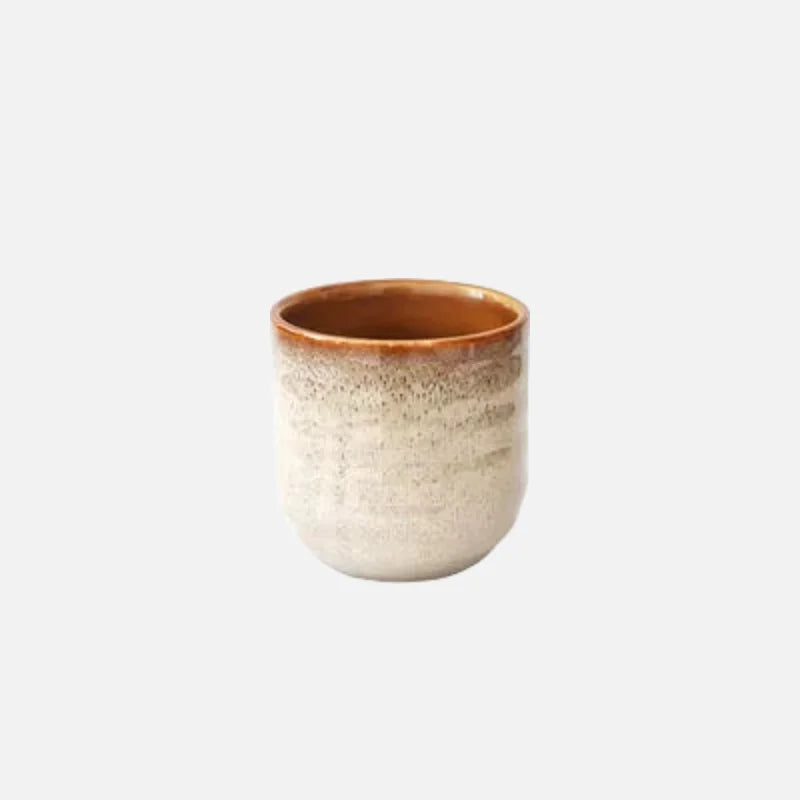 Kumo Glaze Ceramic Tea Cup Cream Rust