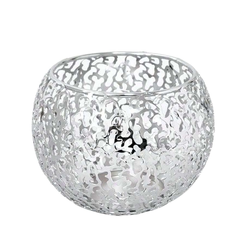 Glow Sphere Candle Holder Silver