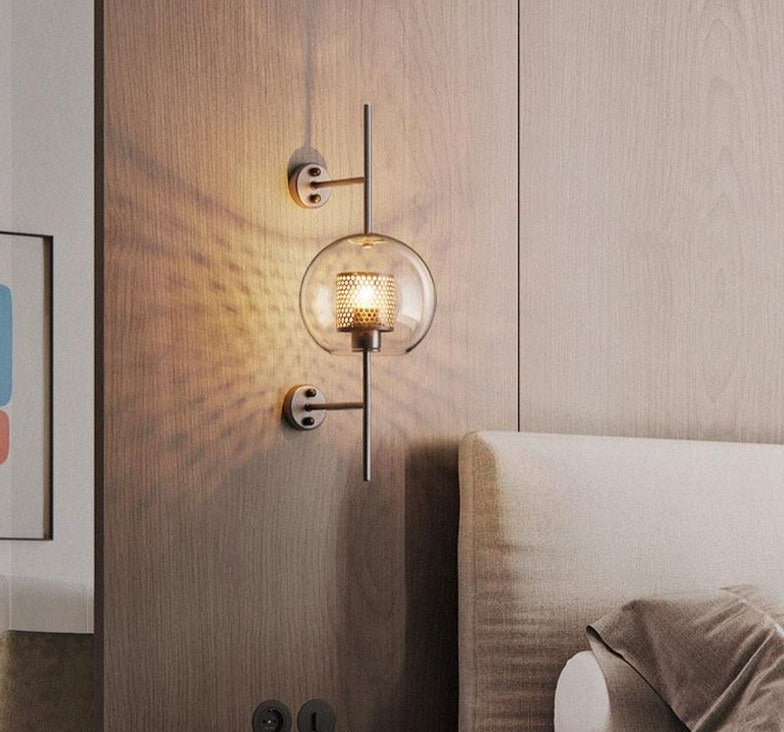 Honeycomb Glass & Metal Sconce Light