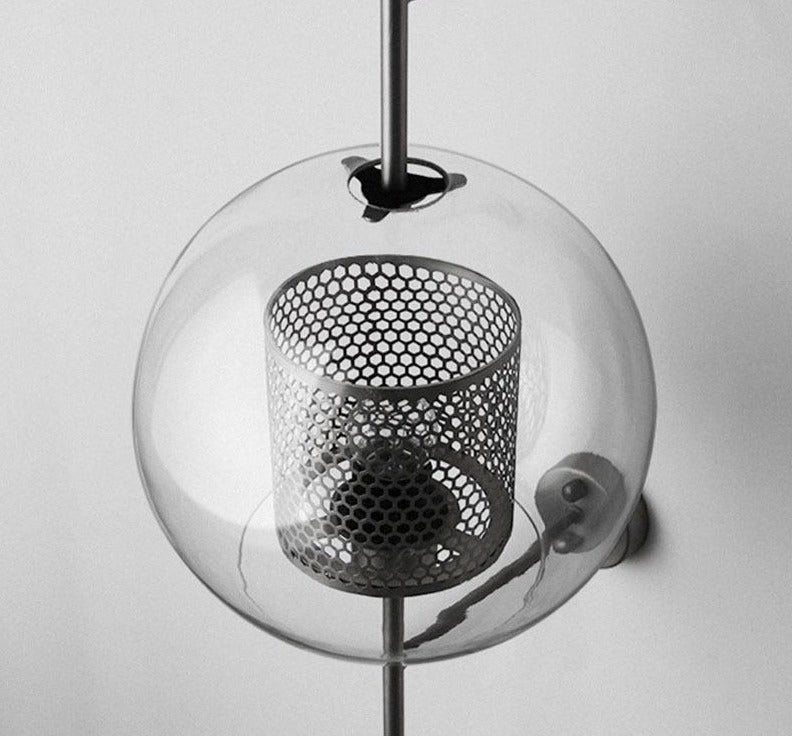 Honeycomb Glass & Metal Sconce Light