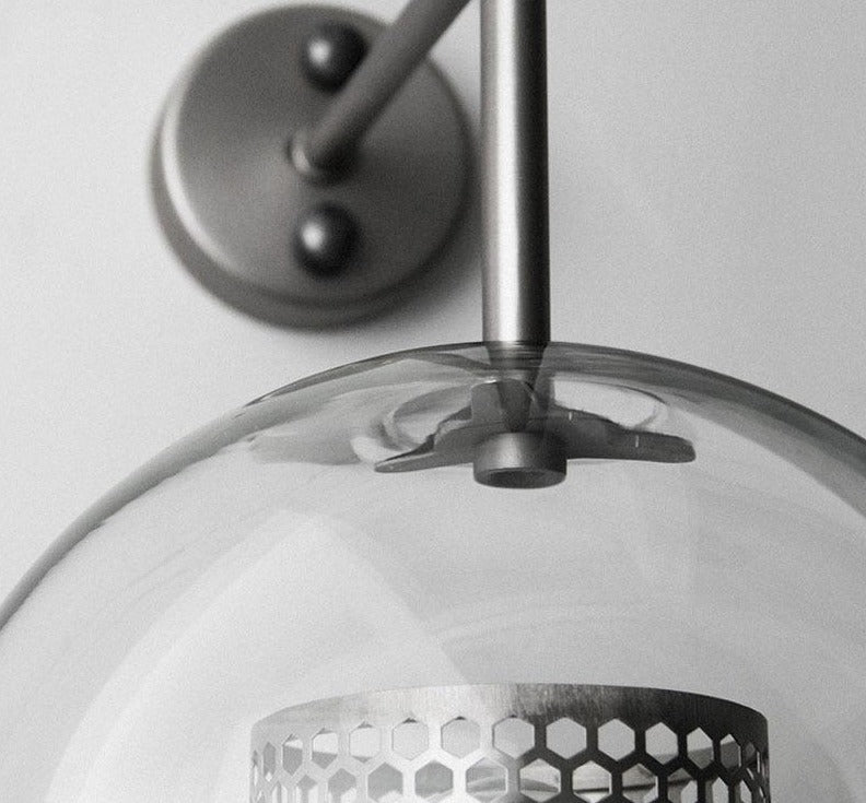 Honeycomb Glass & Metal Sconce Light