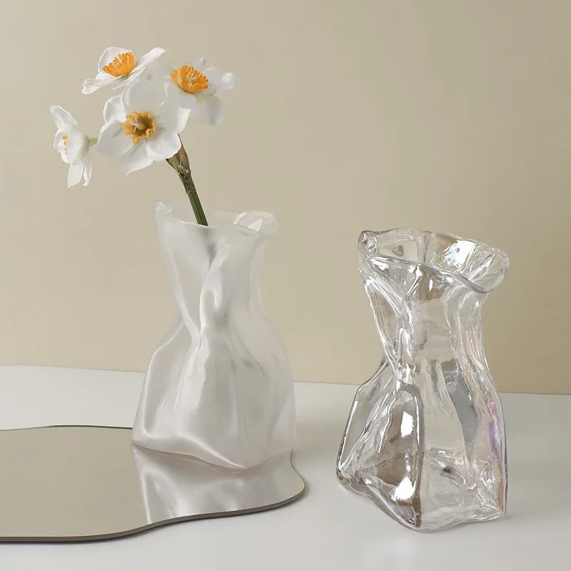 Abstract Pearl Glass Vase