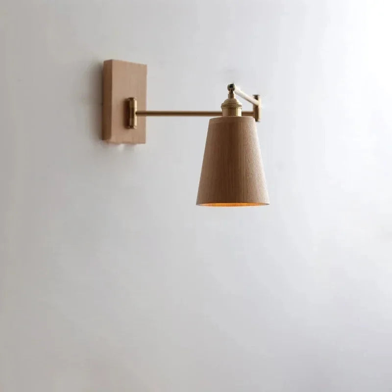 Ashwood Pivot Wall Sconce Hardwired Light Brown Cone