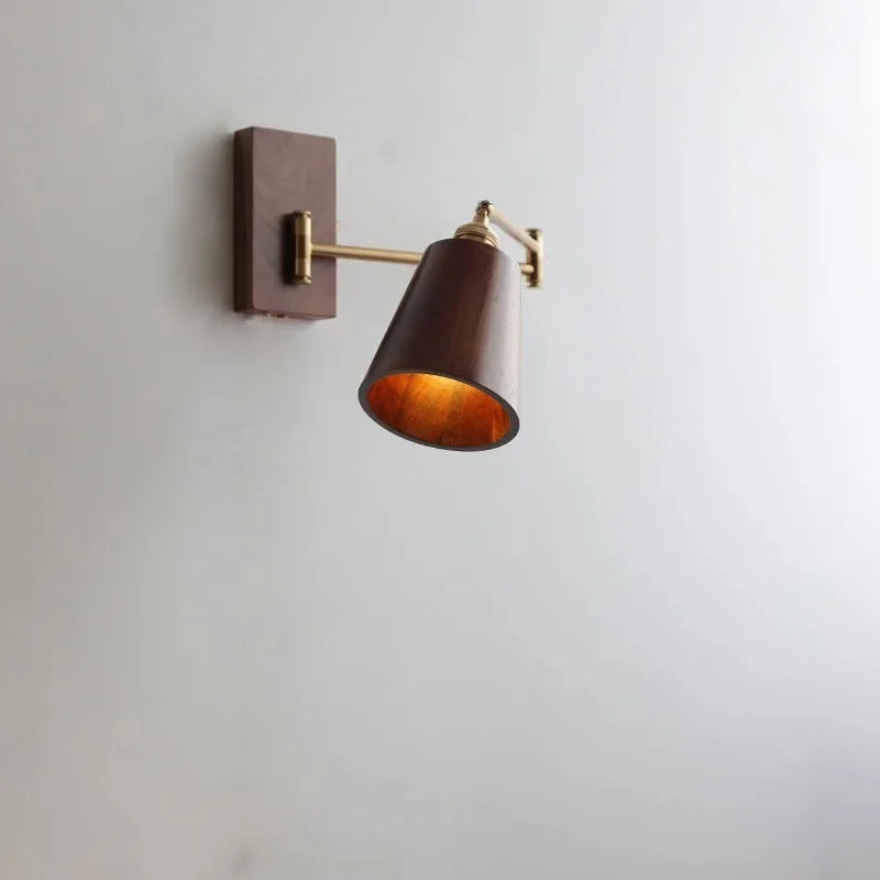 Ashwood Pivot Wall Sconce Hardwired Dark Brown Cone