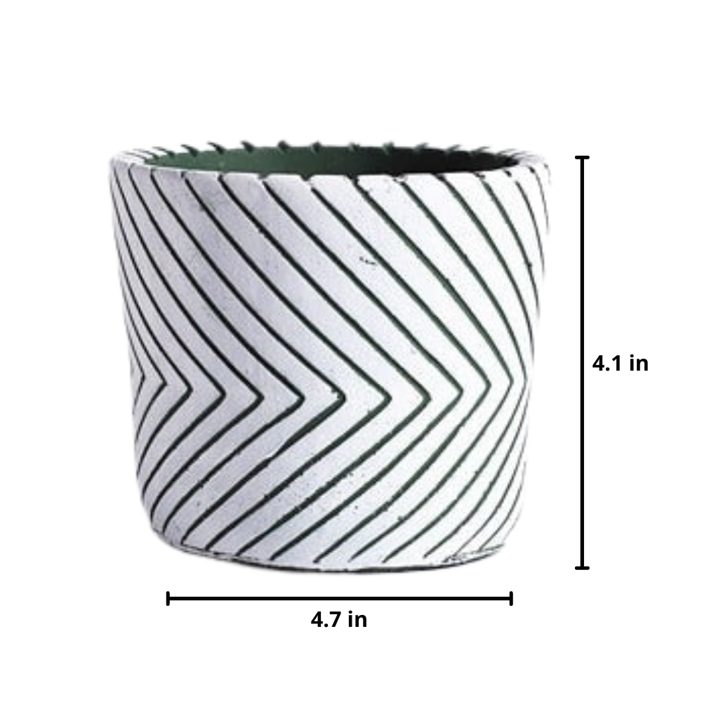 Imprint Painted Ceramic Planters White